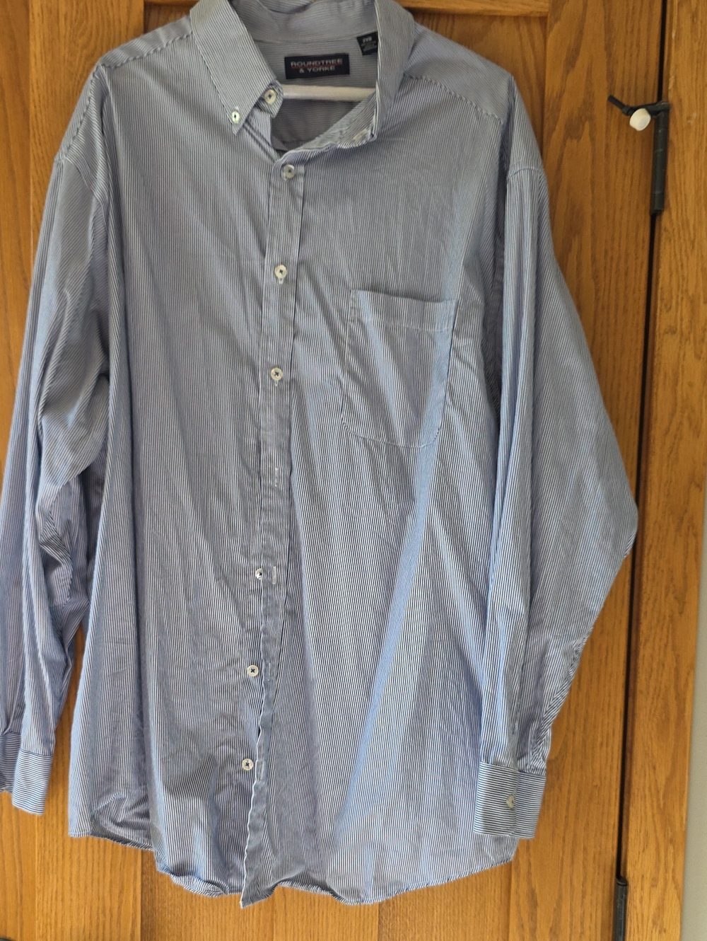 Roundtree & Yorke Light Blue Pinstripe Dress Shirt